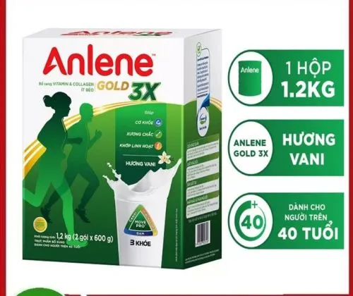 Sữa bột Anlene Gold 3X 1,2kg hộp giấy (>40 tuổi)